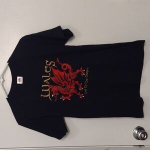 NEW 100% Cotton Wales Land of the Dragon T-shirt size Small